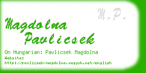 magdolna pavlicsek business card